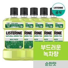 리스테린 내추럴 그린티 마일드 구강청결제, 250ml, 5개