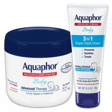아쿠아퍼 Aquaphor Baby Skin Care Set Ointment & Rash Cream 베이비 힐링 오인트먼트 크림 2종 세트, 1개