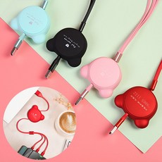슈페리온 하이베어 롤러블 3IN1 고속충전 멀티케이블A1 충전릴케이블 데이터 케이블겸용 5핀 8핀 C타입 곰돌이 충전케이블 충전 케이블, 1개, A1-블루