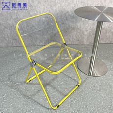 반원테이블 스텐 반원식탁 스틸 업소용 식탁 테이블 카페, 밝은 노란색 업그레이드 알루미늄 샤프트 접이식 의자 (