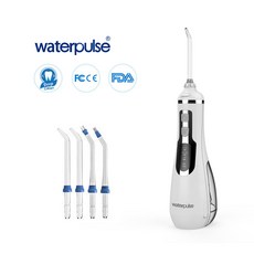 Waterpulse 워터펄스 V500 휴대용 구강세정기 치아청결 관리, 화이트