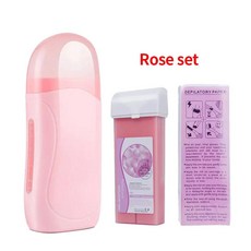롤러 제모 키트 히터 기계 롤온 왁싱 페이퍼 페이셜 바디 헤어, 1개, 1) 영국 플러그 - Pink rose