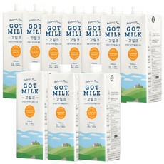 갓 밀크 1L 멸균우유 [프리미엄 자연 방목 목초 우유], 10개