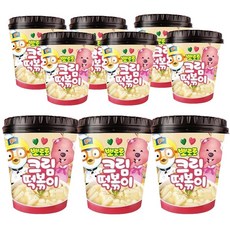 뽀로로 크림 컵 떡볶이 9개(115gx9개) 어린이캠핑여행식품즉석간편, 9개, 115g