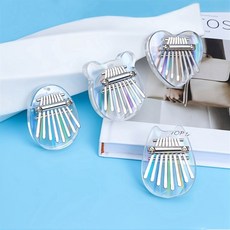 A71P 8 키 미니 칼림바 레인보우 투명 크리스탈 손가락 피아노 악기 물방울