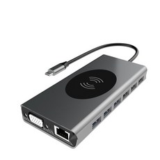 BX15W USB-C 다기능 도킹 스테이션 15 인 1 허브 노트북 컴퓨터 휴대폰 C타입 HDMI VGA RJ45 분배기, [01] 15 in 1