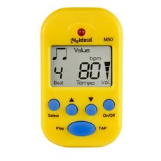 Weiketerui M50 미니 메트로놈 튜너 전자 악기 액세서리 노란색, 노랑