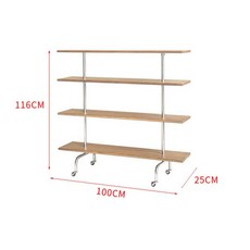 모던 비초에 진열대 모듈선반 경수진 인테리어미드센추리 수납장 디터람스 텍타 선반, 우드 발굽 책장 100*25*116cm 바퀴달림, 4단