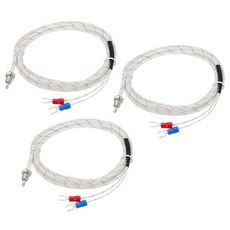 MECCANIXITY 3pcs K타입 열전대 온도센서 M10 나사 온도 탐침 6.6ft 절연전선 0~800°C 32~1472°F, 3개