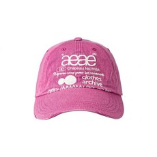 에이이에이이 WEB LOGO DAMAGED CAP [PINK]