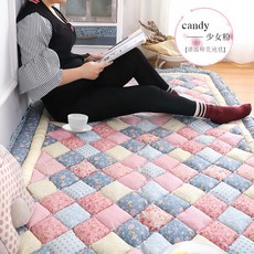 두꺼운면 페브릭 패치 워크 퀼팅 카펫 침실매트, 캔디걸 파우더
