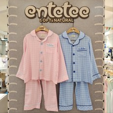 NC경산점 앙떼떼 [모노레이온 9부파자마] 긴팔긴바지 하늘하늘한소재 체크무늬
