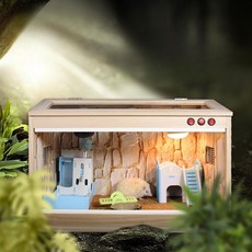 달팽이 집 사육장 도마뱀 키우기 용품 장수 파충류 기르기 곤충 고슴도치 온도 조절 햄스터 사육통, 30x30x30cm