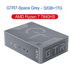 Beelink 게이밍 미니 소형 소형 PC GTR7 Pro Ryzen 9 7940HS 최대 65W TDP 지원 NVME SSD 오버클럭 7 데스, 04 R9 7840HS-Grey, 04 R9 7840HS-Grey, 한개옵션1
