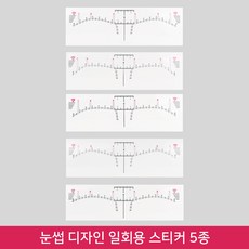 뷰티퀸코리아 눈썹 디자인 일회용 스티커 반영구 가이드(5종), 10매, 일자눈썹형