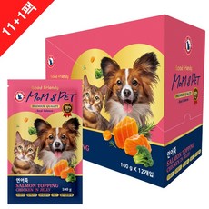 11+1 맘앤펫 강아지 고양이 보양식 영양듬뿍 연어죽, 연어, 100g, 12팩