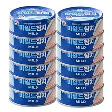 사조 참치 캔 마일드 135g x12개 안심따개, 12개