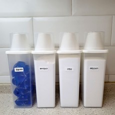 더편한생활 세탁세제 가루세제 소분통 소분용기 리필 보관통 수납함