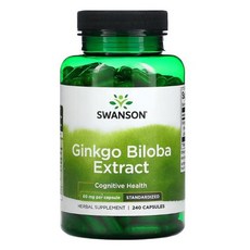 스완슨 은행 나무 추출물 60mg 캡슐, 1개, 240정