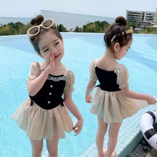 메이징키즈 주니어 여아 여름 프릴 단추 원피스 수영복