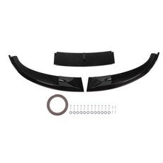 3PCS Front Bumper Lip Spoiler High Strength Sporty Chin Splitter Diffuser for BMW E60 E61 M5 2005201, [02] Black