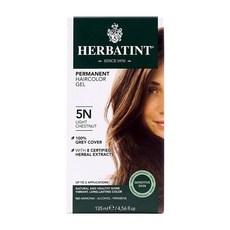 [Herbatint] 허바틴트 퍼머넌트 헤어컬러 젤 5N 라이트 체스트넛 135 ml Permanent Haircolor Gel 5N Light Chestnut 4.56 f, 1개