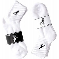 KANGOL 캔 골 로고 3P 양말 운동화 발목 양말 3 켤레 세트 양말 양말 남성 여성 3P 팩 <화이트 3 켤레 세