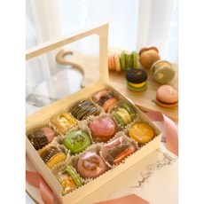 moomoo 무무마카롱 수제마카롱 뚱카롱 하트마카롱 초코 마카롱 12구 선물세트, 12개입, 40g