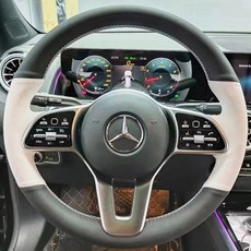 브레이드 자동차 핸들 커버 가죽 액세서리 메르세데스 벤츠 A W177 B W247 C 클래스 W205 CLS 클래스용
