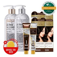 더마클라센 염색제 단백질 세럼 밀크브라운 초코브라운 염색약 4개 + 샴푸 380ml, 밀크브라운4개 + 샴푸 380ml, 1개