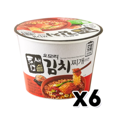 틈새 오모리 김치찌개라면 용기면 큰컵 150g x 6개