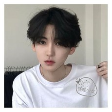 앞머리 가르마 자연스러운 단발 웨이브 남성 올인원 스타일 가발, 네이처 블랙 케어 6종 세트