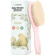 Baby Hair Brush - Baby Brush with Soft Goat Bristl 베이비 헤어 브러시 - 부드러운 염소 강모가 있는 베이비 브러시 요람 캡 브러시 모두, 1개, 붉히다