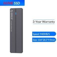 외장하드 데이터복구 맥북용 외장하드 ORICO SSD 드라이브 940MBS 1TB C, 512GB, BV300 NVME SSD