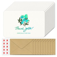 토리나라디자인 감사합니다 땡큐 수채화 엽서봉투세트 10매입, 02-파란색장미