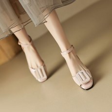 양가죽펌프스 여자 사계절 구두 펌프스 봄 가을 신상품 패션 로우 힐 얕은 입 싱글 슈즈 레트로 편안한 여성용 신발 높이 3.5cm 사이즈 32-43