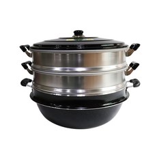 유유마트 국산 대형 3단 찜솥 업소용 다용도 찜기 5중파워 코팅 36 38 40 42 46 48 6종, 1개, 38cm