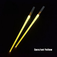 선물 LED 식당 파티용 안전 등급 복근 식기 업소용 홈데코 젓가락, YELLOW, 1개