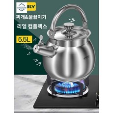  주전자 휘파람 독일 인덕션 스테인리스 대용량 알림, 5L 이상, 3.5L-304 스테인리스 일체형 물 