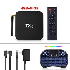 4GB 64GB Android 9.0 TV Box TX6 Smart BOX Allwinner H6 Quad Core ALICE Wifi HDR 4K [A00079772], 20-UK Plug-4G64G backl-79772