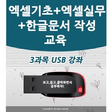 3종 한글문서작성 교육+엑셀 기초 +엑셀 실무 강좌 ( 책 교재 서적 보다 좋은 usb 강의 )