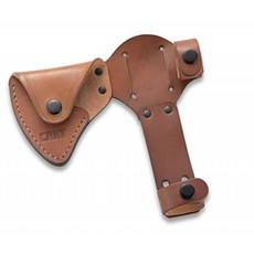CRKT Woods Chogan Tomahawk Sheath : 풀 그레인 가죽 다중 스냅 T-Hawk의 안전한 운반을위한 벨트 루