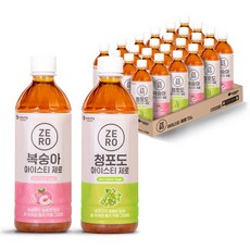 맥널티 제로칼로리 500ml 복숭아 아이스티 12입+청포도 아이스티 12입(총 24입)