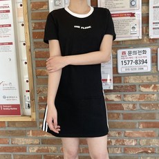 VANANA2 쫀쫀 모찌 두줄 스판원피스 스포티원피스 미니원피스