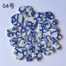 화이트 프리 도자기 직판 수공예 공장 스톤 자갈 타일 모자이크 조각 DIY 블루, 500g, 4, 1개