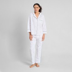 슬리피존스 W MARINA PAJAMA SET TENNIS EMBROIDERY WHITE