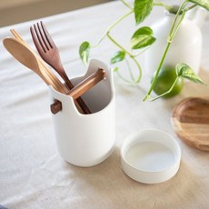 쿠지나인 수저통 도자기 물빠짐수저통 수저정리함, 1개, 단품