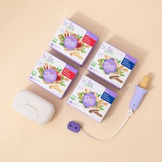 앙파파 실속세트 오래 먹는 아기 간식 티딩러스크 투씨러스크 떡뻥 4BOX + 홀더 1EA, 퍼플홀더, 고구마 2box 블루베리 2box