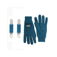 sanremo unisex 키즈 니트 울 안감 보온 겨울 장갑과 장갑 클립 세트 (4-7벌 코랄 블루)