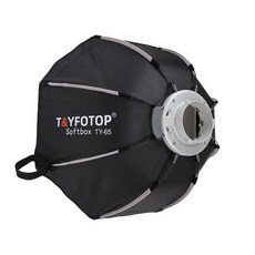 T YFOTOP 플립 32 플래시 소프트 박스 A2 Godox V1 AD100PRO AD300PRO V860III AD200 용 빠른 릴리즈 포물선 아웃 문짝 소프트 박스, 1개, 2) 65cm - K2 SOFTBOX